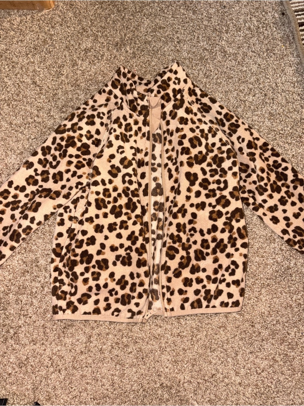 wonder nation Leopard Print Fleece Jacket - Pink/Brown
